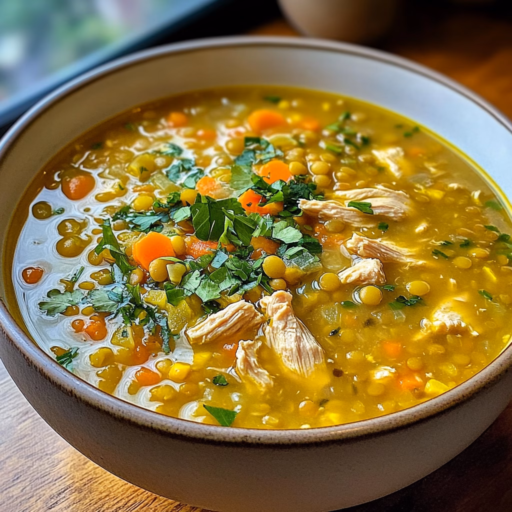 Warm up your day with a hearty Chicken Lentil Soup that's packed with protein and comforting flavors! This easy recipe combines tender chicken, earthy lentils, and vibrant vegetables for a nutritious meal. Perfect for cozy evenings or meal prep, save this delicious soup idea for your next family gathering or a quick weeknight dinner. Don't miss out on this wholesome treat!