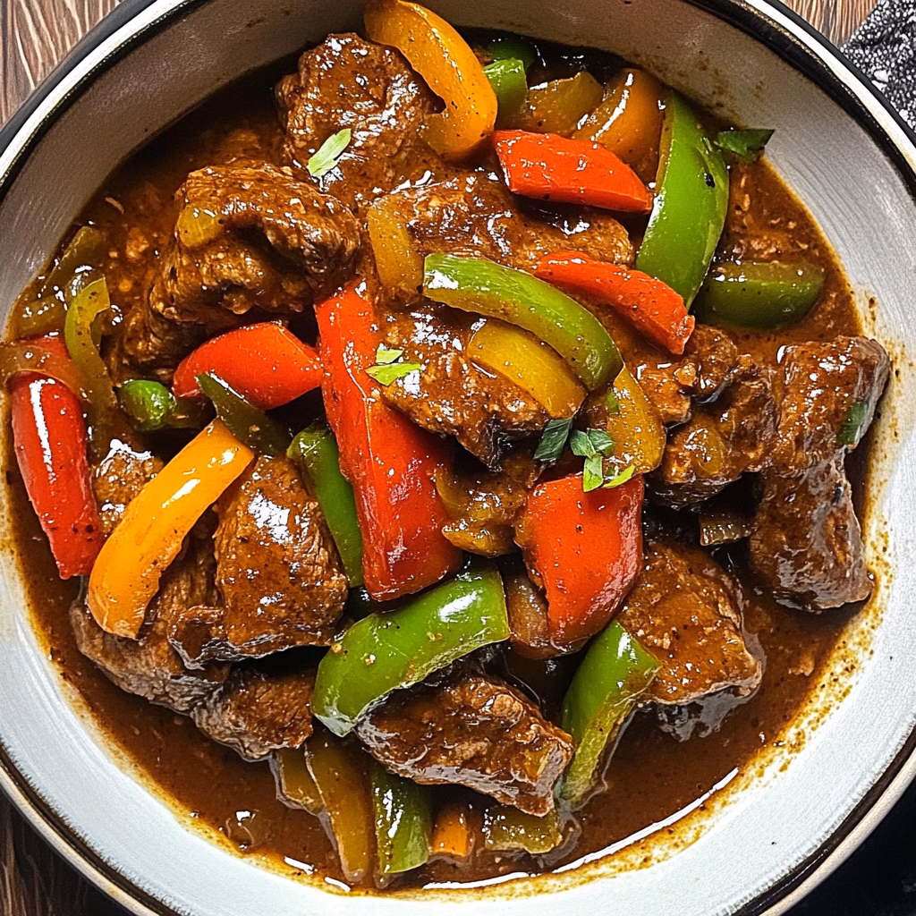 Savor the comforting flavors of this Crockpot Pepper Steak! Tender beef simmered with colorful bell peppers and a savory sauce creates a cozy meal that's easy to prepare. Perfect for busy weeknights or as a crowd-pleasing dish for family gatherings. Don’t forget to save this recipe for a hearty comfort food option that everyone will love!