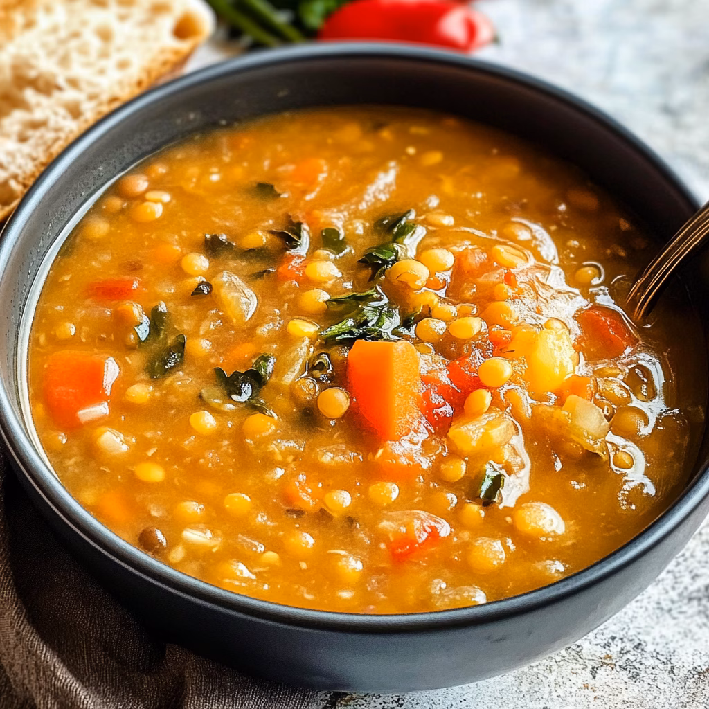 Warm up your day with a cozy bowl of lentil soup! This hearty recipe features protein-packed lentils, fragrant spices, and fresh vegetables, making it a nutritious choice for any meal. Perfect for meal prep or a quick dinner, you’ll love how easy it is to whip up! Save this recipe for chilly nights or when you need a comforting dish.