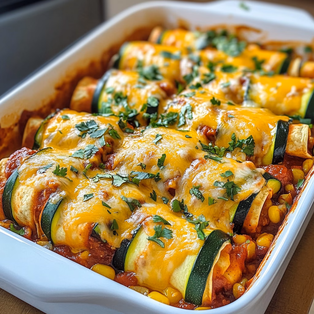 Say goodbye to boring meals with these Zucchini Enchilada Roll Ups! Packed with fresh zucchini, savory cheese, and a burst of enchilada flavors, this dish is a delightful twist on a classic. Perfect for a quick weeknight dinner or a healthy appetizer. Save this recipe for your next gathering or family night, and enjoy a deliciously satisfying meal!