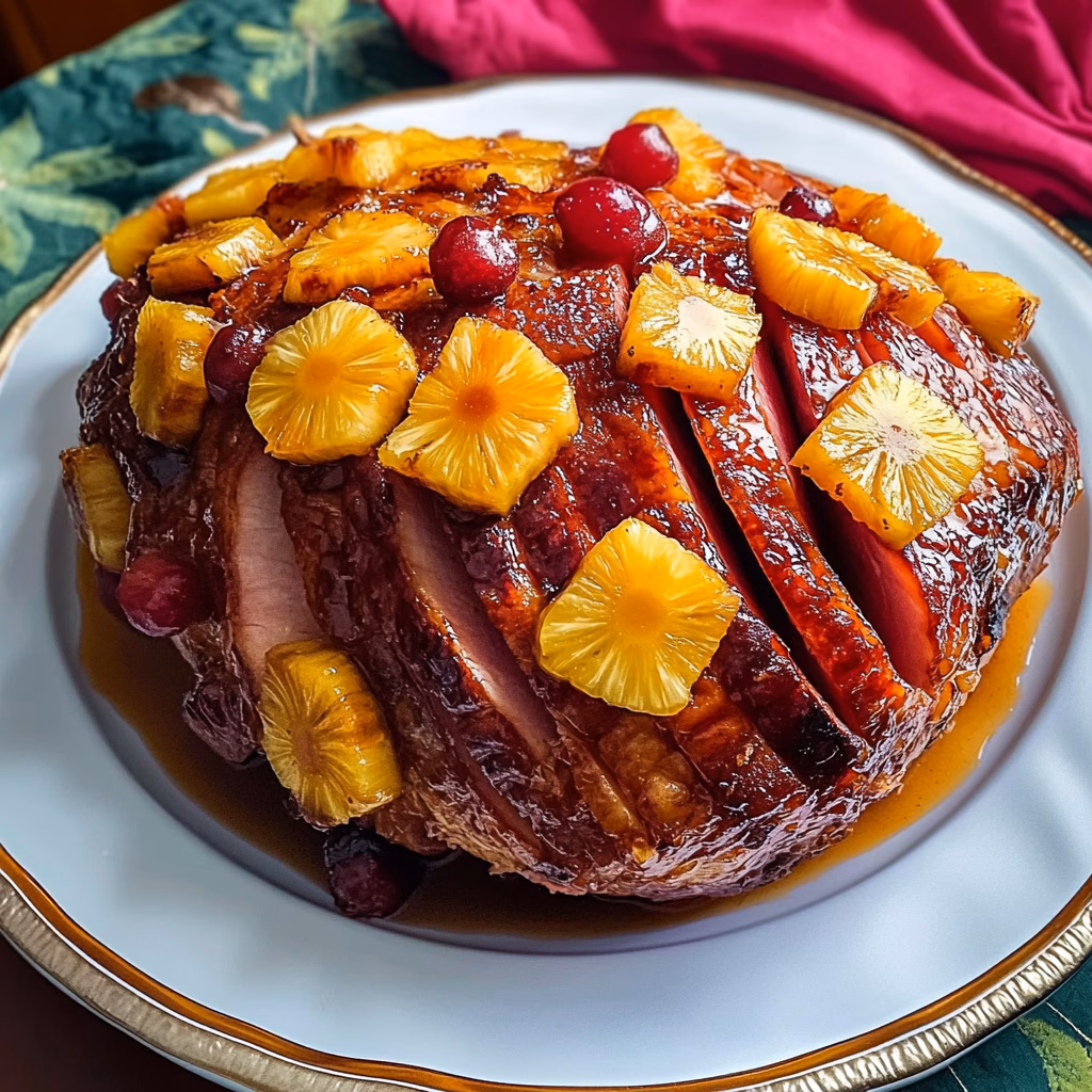 Get ready for a delightful flavor explosion! This Baked Ham with Pineapple and Brown Sugar Glaze is not only juicy but also perfectly sweet. The combination of caramelized brown sugar and tangy pineapple will have everyone coming back for seconds. Save this recipe for your next holiday gathering or family dinner—it will surely impress!