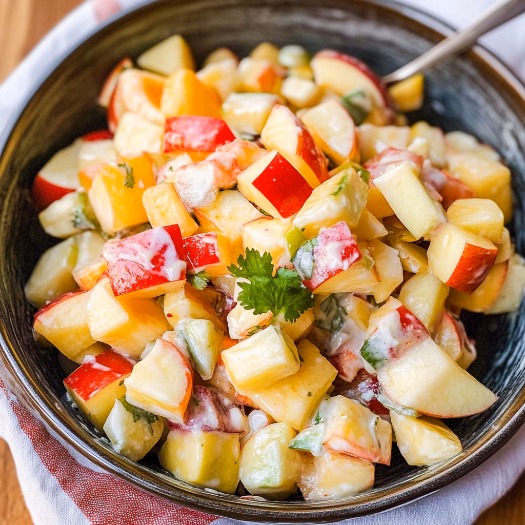 This Fresh and Sweet Mexican Apple Salad is a delightful mix of crispy apples and juicy oranges, dressed with a hint of lime. Perfect for adding a refreshing touch to any meal or serving as a light snack! Save this recipe for your next gathering or family dinner—you won't want to miss this vibrant addition to your table! 🍏🍊✨