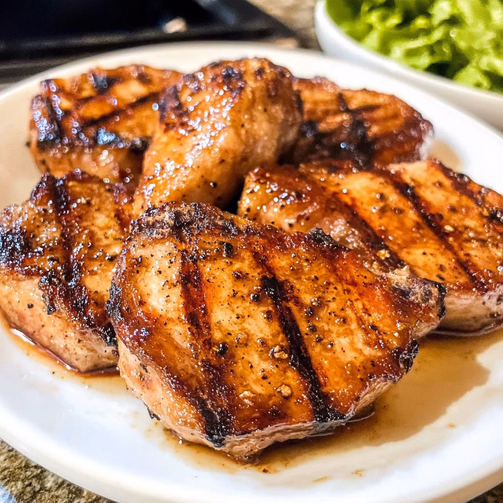 Get ready for a delicious dinner with these grilled boneless pork chops! Juicy, tender, and perfectly seasoned, this recipe showcases the simplicity of fresh herbs and spices. Perfect for a family meal or backyard BBQ, you'll want to save this one for your next cookout! Add it to your menu and impress your guests with this easy, flavorful dish!