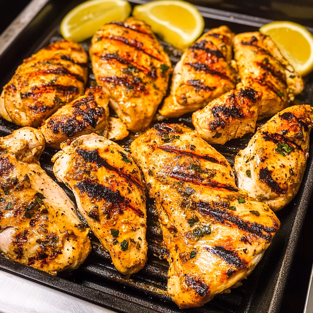 Juicy and tender grilled chicken breast is the perfect addition to any meal! With a simple marinade of olive oil, garlic, and herbs, this recipe brings out fantastic flavors while keeping it healthy. It's ideal for weeknight dinners or meal prep. Save this recipe to whip up a delicious chicken dish that everyone will love!