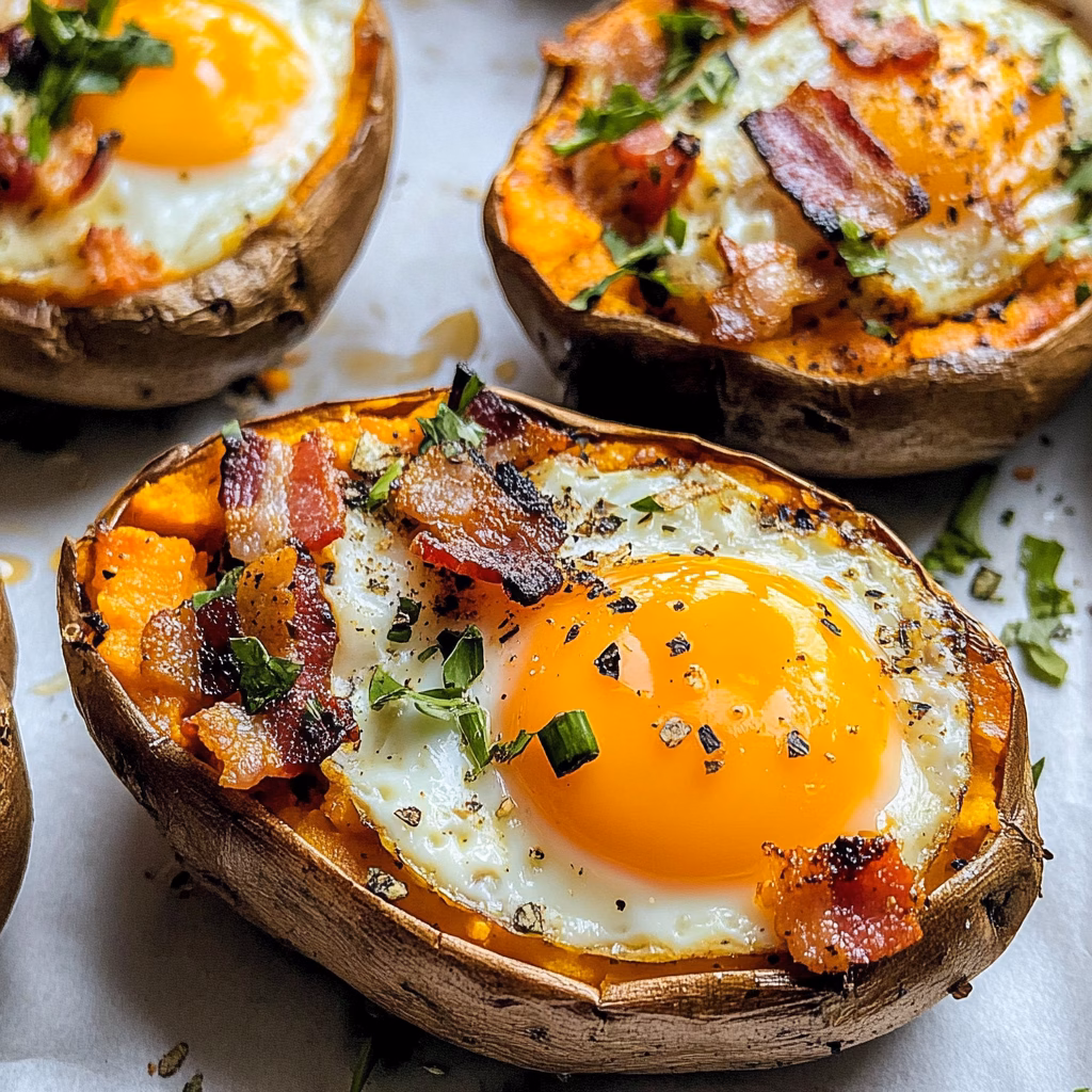 Start your day right with these delicious Stuffed Sweet Potatoes filled with savory bacon and perfectly cooked eggs! This dish combines the sweet flavors of roasted sweet potatoes with crispy bacon for a hearty breakfast or brunch option. Perfect for family gatherings or a cozy weekend at home. Save this recipe for a satisfying meal that everyone will love!