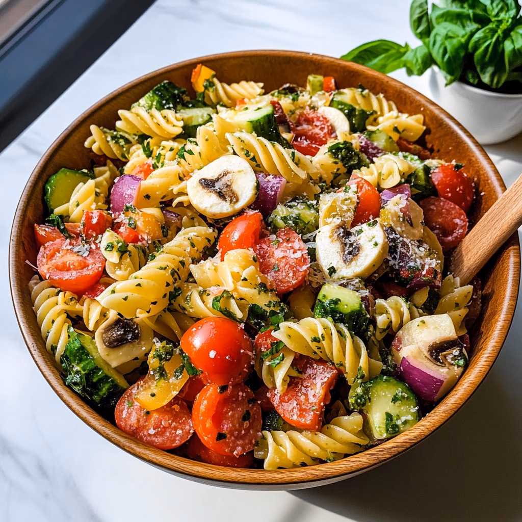 Bring a taste of Italy to your table with this vibrant Italian Pasta Salad! Packed with colorful veggies, olives, and a zesty dressing, this dish is perfect for picnics, BBQs, or quick weeknight dinners. It's loaded with fresh flavors and easy to make. Save this pin for your next gathering or meal prep! 🍅🍝🥗