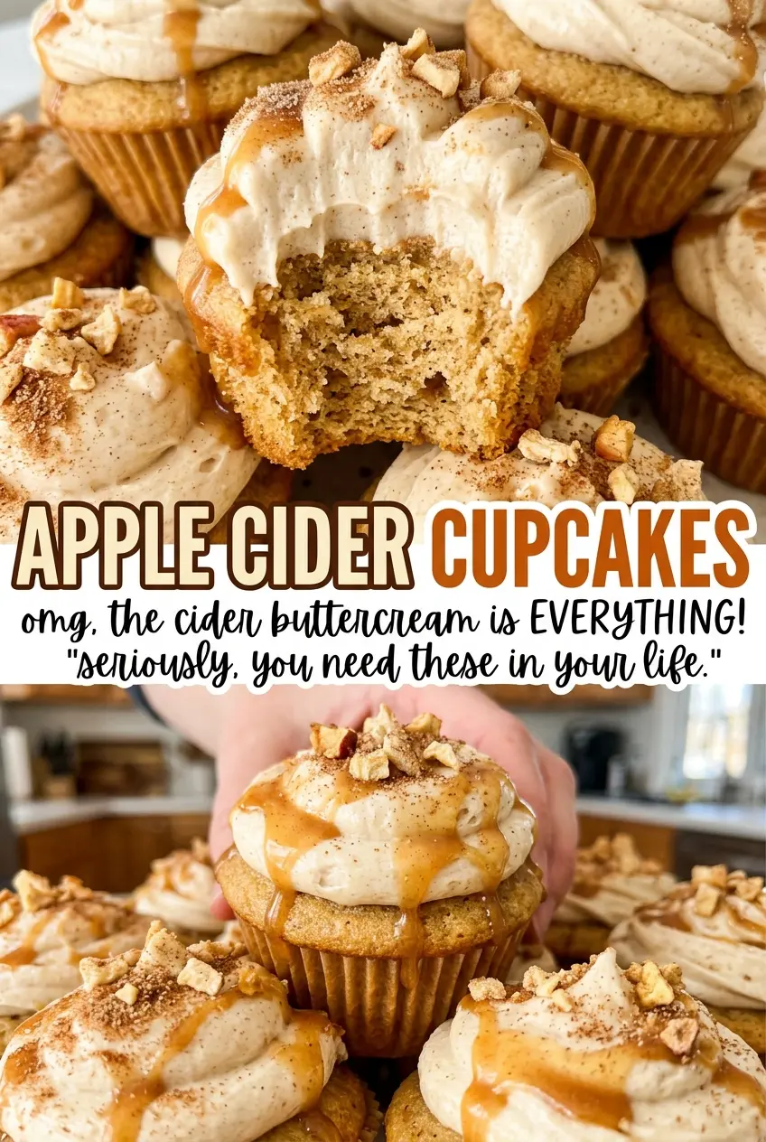 Apple Cider Cupcakes with tender spiced crumb