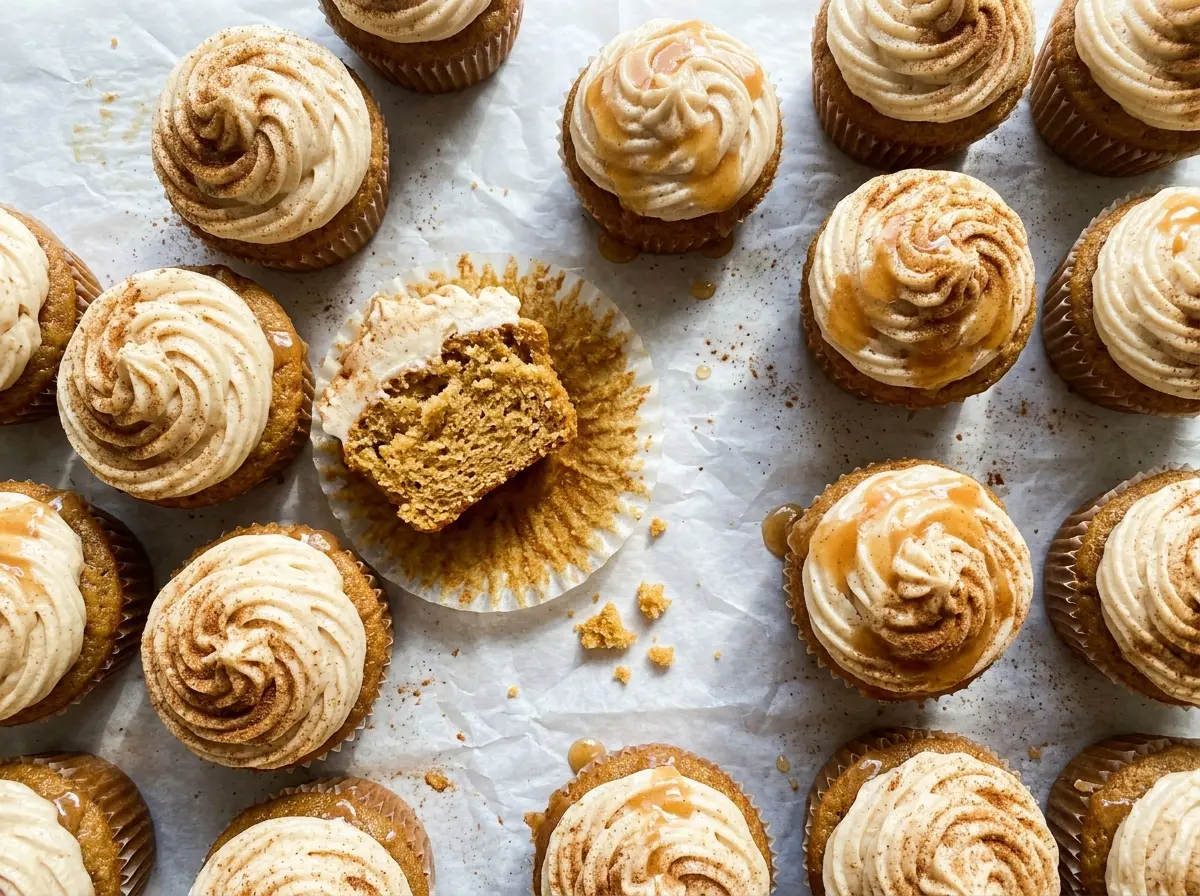 Apple Cider Cupcakes with fluffy buttercream frosting