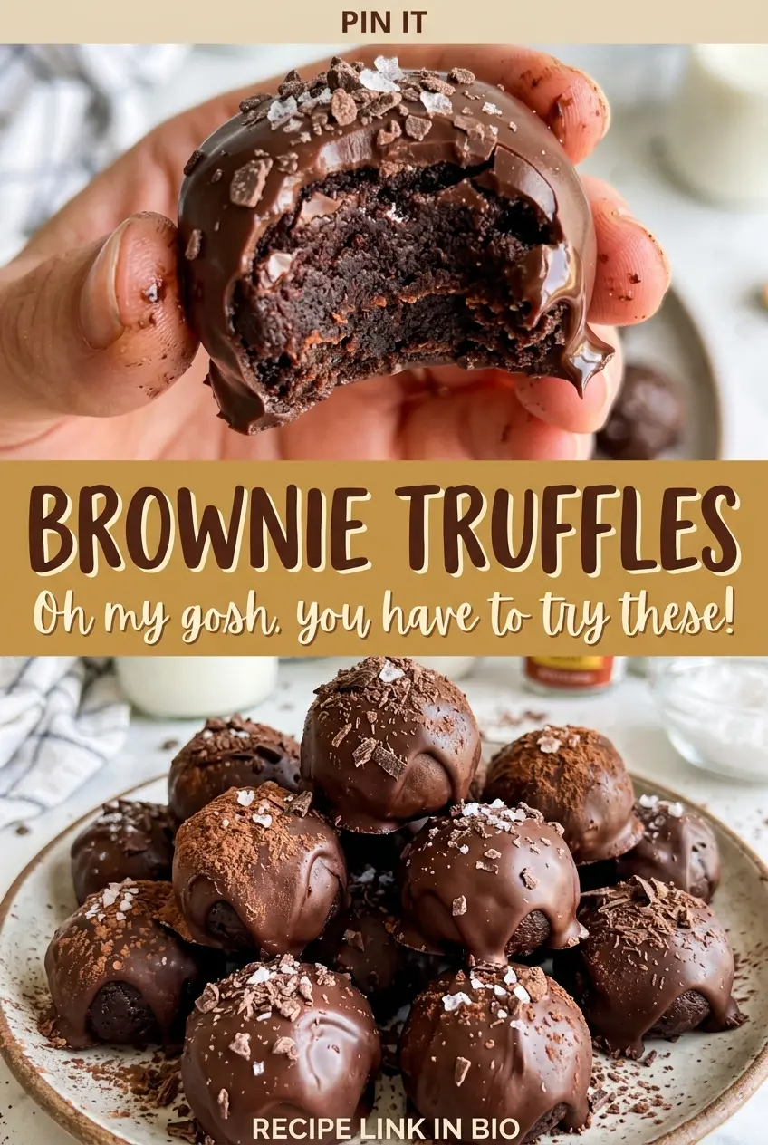Brownie Truffles with fudgy chocolate centers