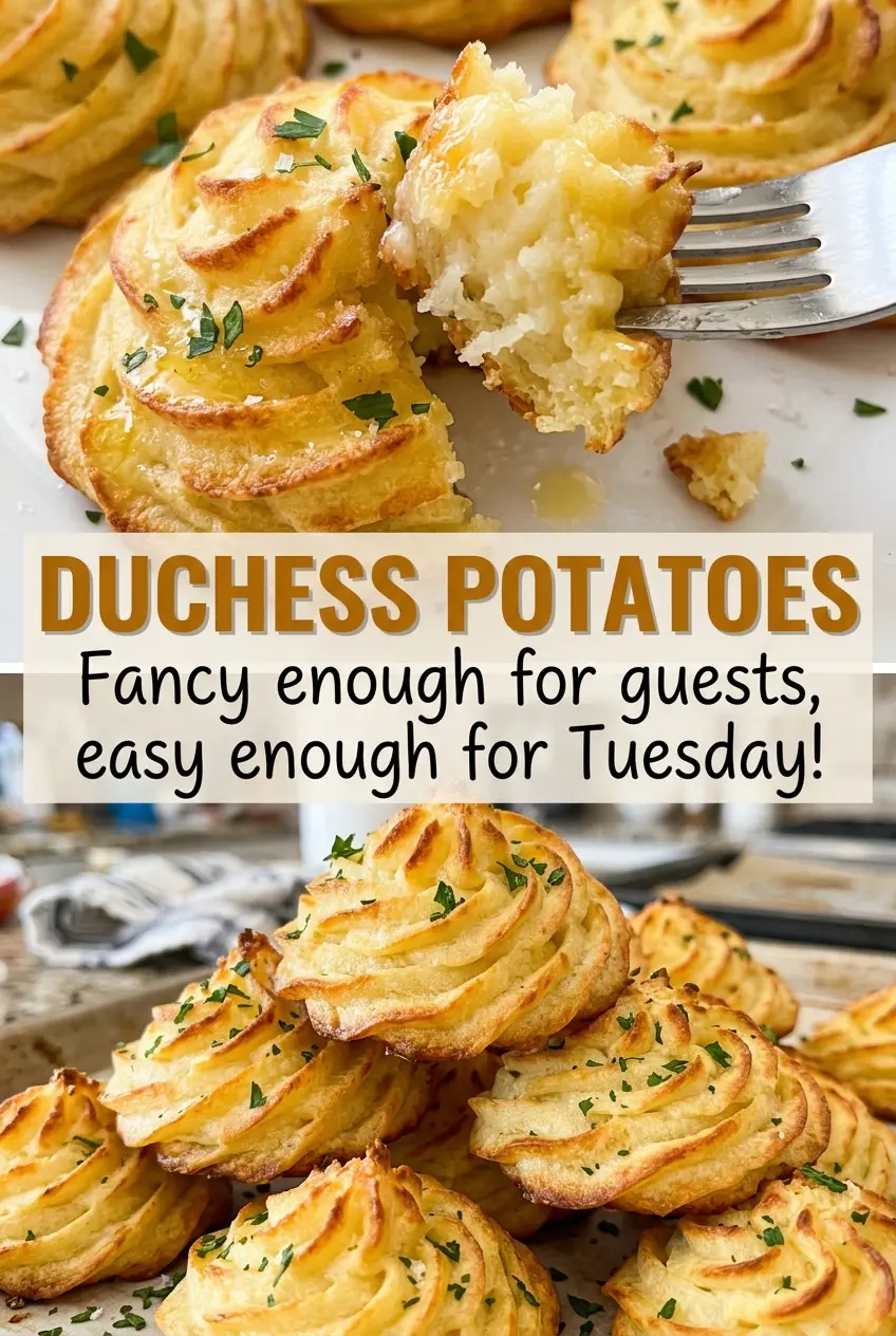Duchess Potatoes piped golden mounds