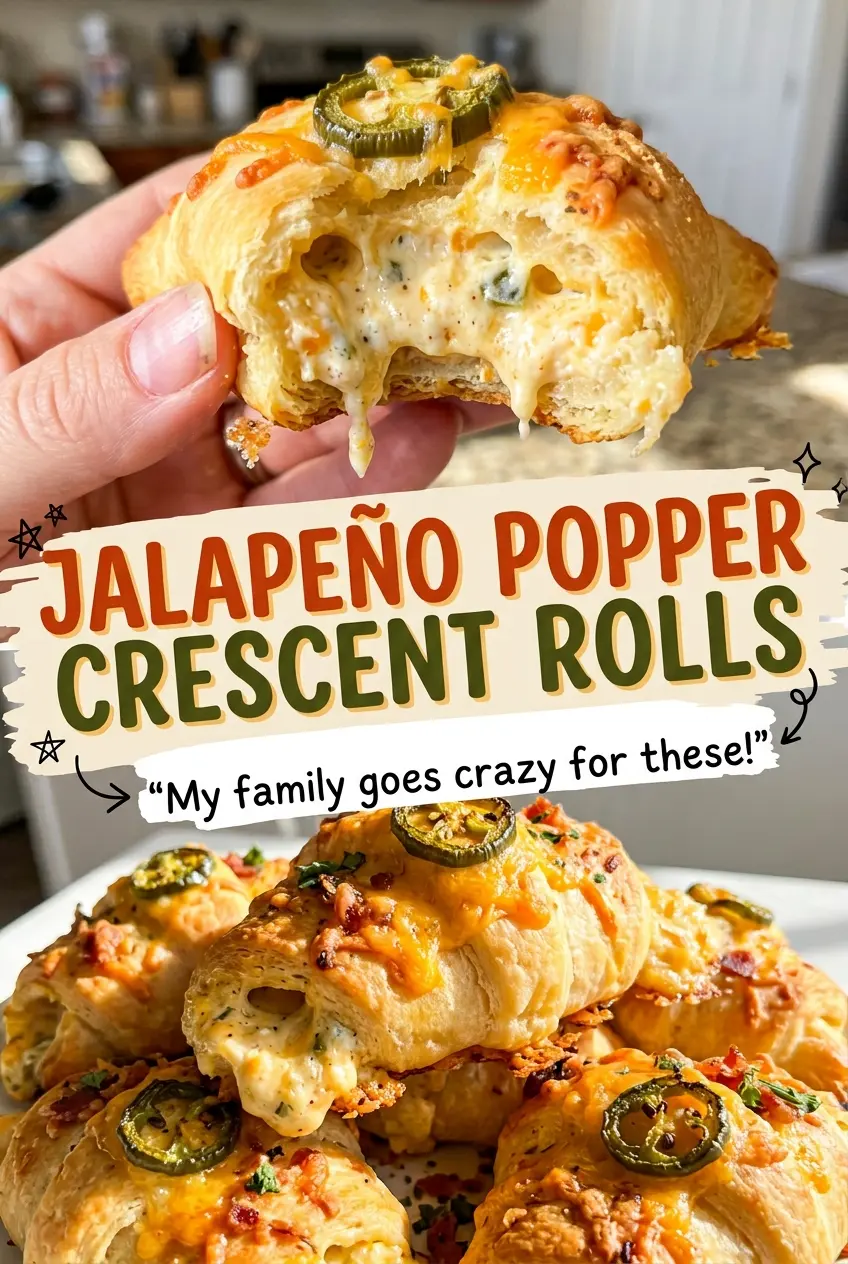 Jalapeno Popper Crescent Rolls flaky golden spirals