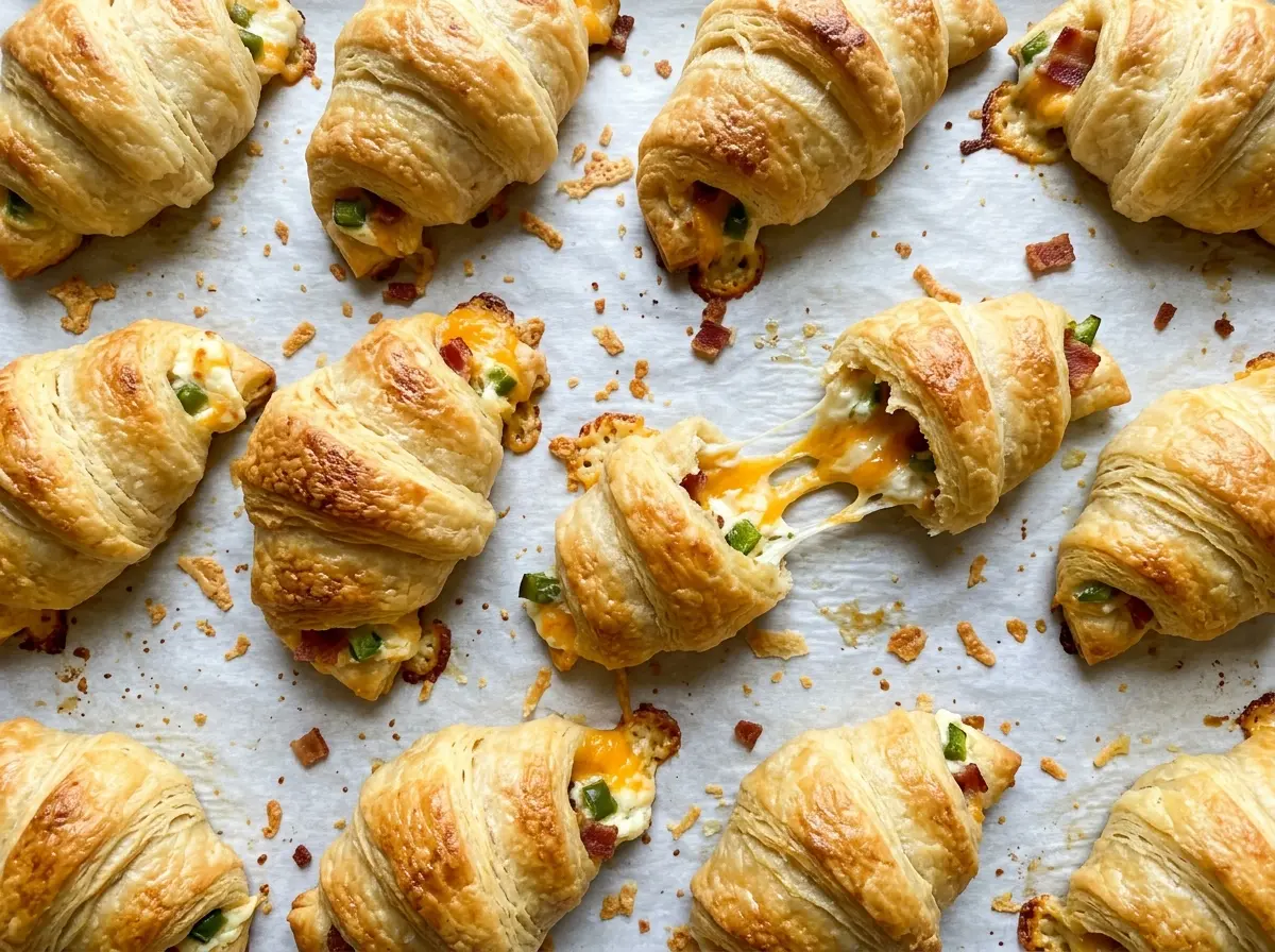 Jalapeno Popper Crescent Rolls golden cheesy centers