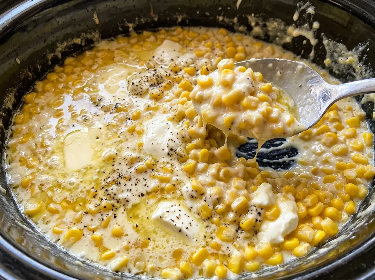 Slow Cooker Creamed Corn creamy golden kernels